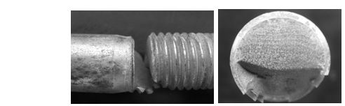 六角頭螺栓疲勞斷裂斷口形貌， 彩鋅螺栓疲勞斷裂斷口形貌